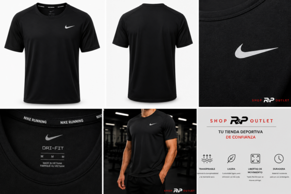ChatGPT Image 24 may 2026, 07_43_54 p.m. Playera Nike Running Dri-FIT Negra Hombre | Ligera y Transpirable