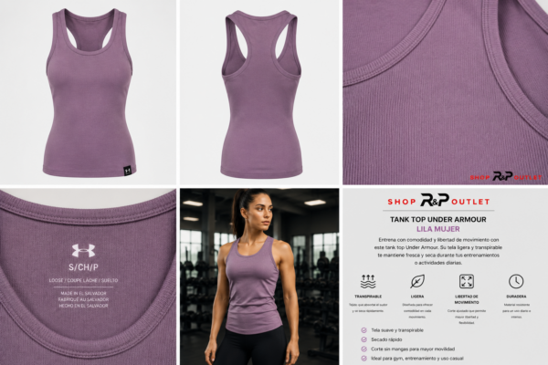 UA lila Tank Top Under Armour Lila Mujer | Ligero y Transpirable