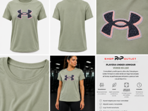 ChatGPT Image 24 may 2026, 10_14_18 p.m. Playera Under Armour Verde Mujer | Logo Texturizado Deportivo