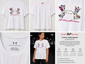 ChatGPT Image 24 may 2026, 10_29_48 p.m. Playera Under Armour Blanca Mujer | Diseño Floral Casual