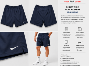 Short Nike Hombre Azul Marino Deportivo Running Gym Casual
