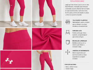 Leggings rosas under Leggings Under Armour Mujer Rosa Mexicano Deportivo 3/4