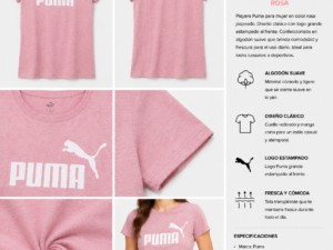 puma rosa Playera Puma Mujer Rosa Jaspeada Casual Manga Corta
