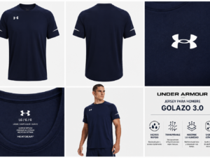 UA azul Jersey Deportivo Under Armour Azul Marino Hombre | Golazo 3.0