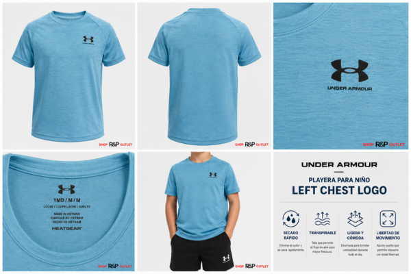 ua azul Playera Deportiva Under Armour Azul Niño | Tech 2.0