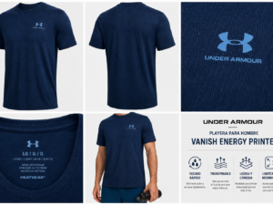 UA azul marino Playera Deportiva Under Armour Azul Hombre | Vanish Energy Printed