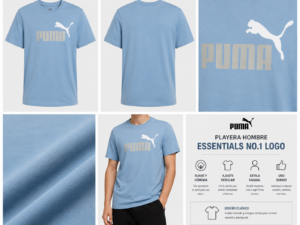 Puma azul Playera Casual Puma Azul Hombre | Essentials