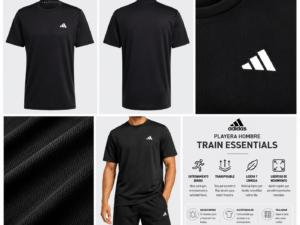 adidas negra Playera Deportiva adidas Hombre | Train Essentials Negra
