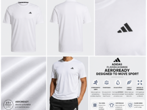 adidas blanca Playera Deportiva adidas Hombre | Aeroready Designed To Move Blanca