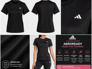 Playera adidas Aeroready Made For Training Mujer Negra