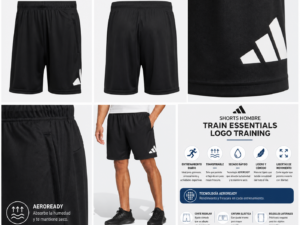 adidas negro Short Deportivo adidas Hombre Negro | Train Essentials Logo Training