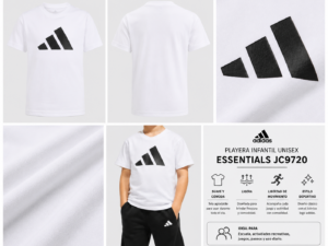adidas blanca Playera adidas Essentials Infantil Unisex | Blanca con Logo Negro