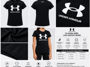 under negra Playera Under Armour Logo Negro para Mujer | Original Deportiva y Casual