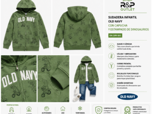 Sudadera Infantil Old Navy Verde con Capucha y Estampado de Dinosaurios